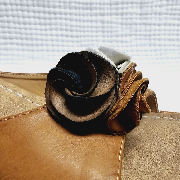 Peep Toe Wedge Slide-On Mule Sandals, Size 7.5 - Picture 13 of 16